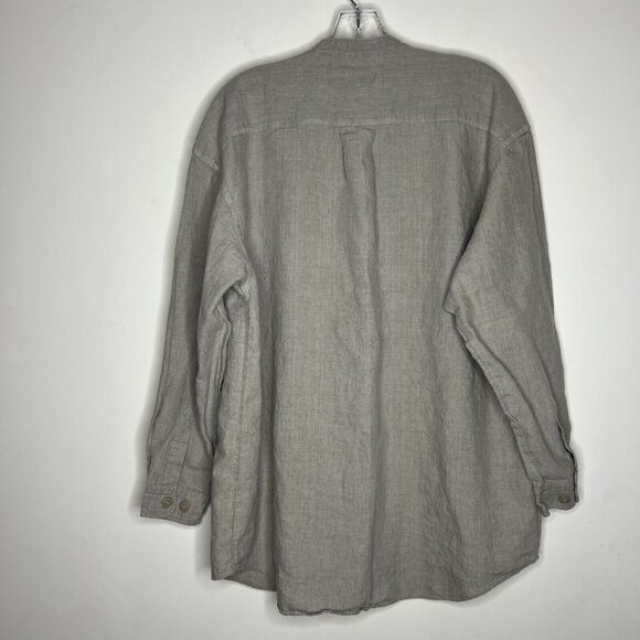 Vintage Eddie Bauer Women’s Linen Long Sleeve Shirt Button Up Medium Minimalist - Picture 2 of 6